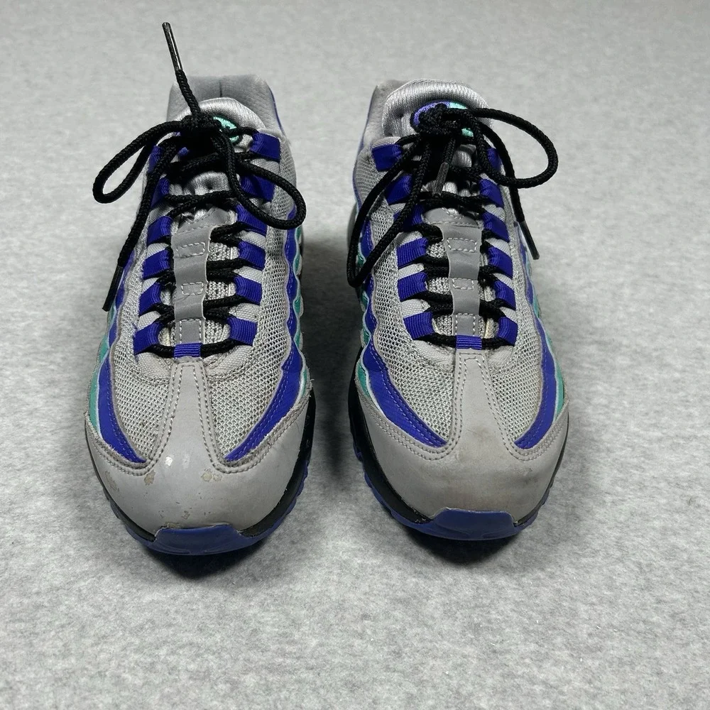 🔥 Nike Air Max 95 OG Aqua Wolf Grey Grape Purple Sneakers Sz‎ 5.5Y AT2865-001